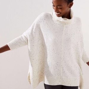 LOFT | Sweaters | Loft Flecked Turtleneck Poncho Knit Sweater | Poshmark